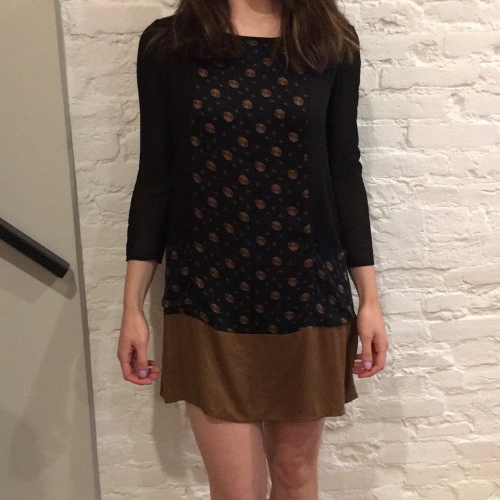 Gentlefawn black & golden olive print dress